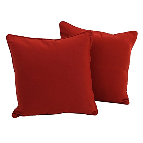 Blazing Needles Corded Microsuede Throw Pillows (Set of 2), 18", Ruby Red