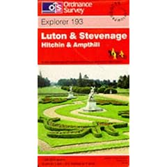 Luton and Stevenage. Hitchin & Ampthill: Explorer Map 193 (Explorer Maps)