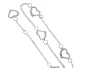 10 Inches Ankle Bracelet With Heart Links - 14kt White or Yellow Gold