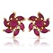 Mahi Eita Collection Red Gold Plated Ruby Earrings for Women - ER1103768G RS.398.00
