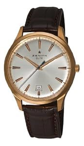 Zenith Men's 18.2020.670/01.c498 Elite Captain Central Second Rose gold Silver Sunray Dial Watch from Zenith