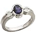 Platinum Oval Shaped Iolite Diamond Fancy Ring