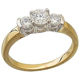 Two Tone Classic Diamond Engagement Ring (Center stone is not included)