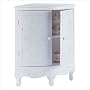 DISTRESSED WHITE WOOD PERFECT BATHROOM CORNER CABINET