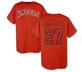 Vladimir Guerrero Youth T-Shirt - Los Angeles Angels #27 Vladimir Guerrero Name and Number S/S Red Tee