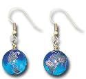 Planet Earrings, Earth Or Mars Marbles With Gold Fill Findings