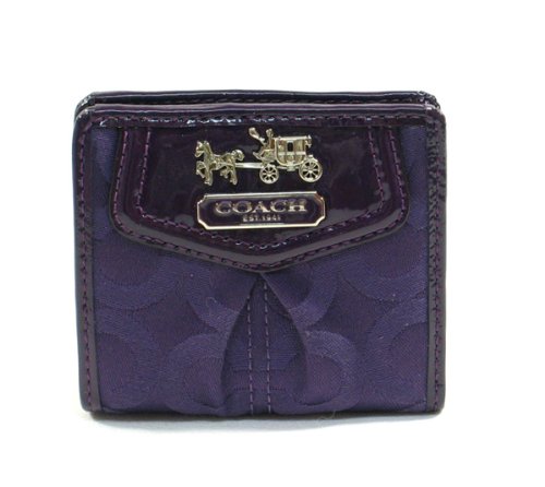 NEW AUTHENTIC COACH MADISON OP ART SIGNATURE SMALL/MINI WALLET 43255 (Raisin)