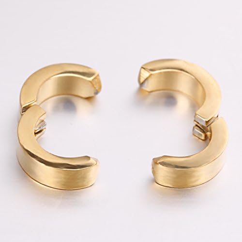 Penderie Steel Classic Fashion No Holes Earrings Ear Clips - Clip on the Ear Without Earhole - Earrings Set, 1 Pair, 2pcs - Available for Multiple Options - Great Gift - With Free Gift Box (Gloden 1)