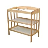 LA Baby 3-Shelf Wood Changing Table - Natural