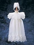 Embroidered Organza Gown & Matching Bonnet