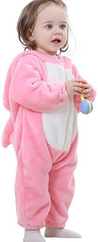 Mycloth IDGIRL Baby Animal Style Flannel Romper Jumpsuit Spring and Autumn (80cm(4-12months), Rabbit)