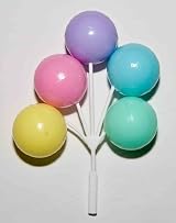 Pastel Colored Balloon Cluster Cake Topper Pick Set of 3