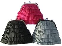 Bewitched Accessories Small Frame Bag in Pleated Fabric With Pretty Beaded Handle