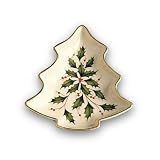 Lenox Holiday Gold-Banded Tree-Shaped Candy Dish