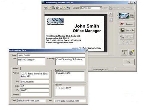 CSSN Id Scan Business Cards - Portable Business Card Scanner and Reader (to file)