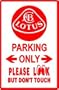 LOTUS PARKING sign * street car sport classic