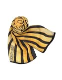 Roberto Cavalli - Roberto Cavalli Black and Gold Ornamental Signature Silk Stole
