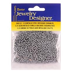 11/0 Glass Seed Beads, Metallic Steel, 20 Gram Pkg (Pack of 1)