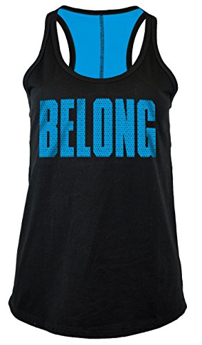 NFL Carolina Panthers Women's Jersey Racer Back Tank Top with Contrasting Colors