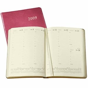 2012 Desk Diary / Organizer / Appointment Book, Genuine Goatskin Leather, 9"