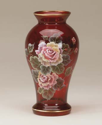 HANDPAINT VICTORIAN ROSE VASE