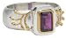 Jewelry : 22k Gold Overlay Sterling Silver Garnet Ring by Michou