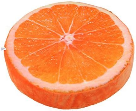 Corner Box Creative Plush Toy Pillow Back Cushion Fruit Pattern (Orange)