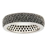 Sterling Silver Black Cubic Zirconia Eternity Band Ring by Charles Winston, Size 5