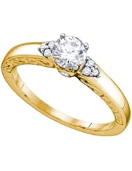 0.48CT DIAMOND 0.40CT ROUND CENTER BRIDAL RING