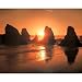 Professionally Framed Bandon Beach Art Print Poster - 16x20 with RichAndFramous Black Wood Frame