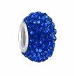 Pandora Style Charm Bead (Z420) Pave Crystal Style (14mm x 9mm) (fits Pandora, Biagi, Chamilia & Troll too) ~ Sapphire Blue Crystal
