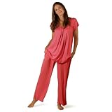 Women's Bamboo Pajamas - Bamboo Bliss (Coral, Large) - Classic Warm Soft Cute PJs Ladies anniversary gifts for her wife gift her wife present romantic gift ideas girlfriend women beautiful cool creative birthday gifts her womens PJ set - Pink Carnation - Large