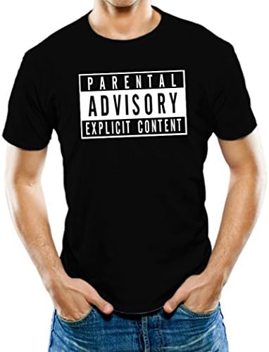 Universal Apparel Men's Parental Advisory Explicit Content T-Shirt Medium Black
