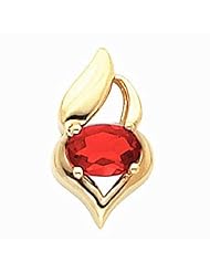 18K Yellow Gold Oval Cut Ruby Pendant -- LIFETIME WARRANTY