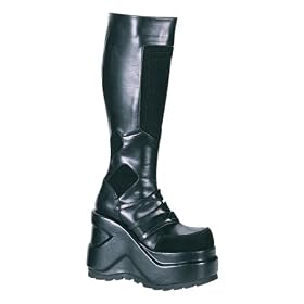 5 Inch Trendy Black Knee High Boots Platform Boots Gothic Shoes Punk Shoes