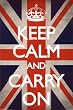 (24x36) Keep Calm and Carry On (Motivational, Union Jack Flag) Art Poster Print