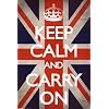 Keep Calm and Carry On (Motivational, Union Jack Flag) Art Poster Print - 61x...