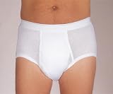 Wearever Mens Classic Brief for Light to Moderate Incontinence Medium White