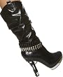 Highest Heel Women's HANDGUN-11 5" Platform Boot Adorned With a hardcore bullet belt to the shaft, available in 2 colors