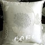 Decorative White Silver Floral Throw Pillow Cover
