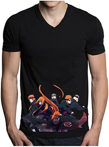 Naruto Paths of Pain Render Men's T-shirt (Small, Black)