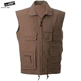 JAMES & NICHOLSON - Gilet sans manches multipoches - JN084 - homme / femme- taille L - brun marron