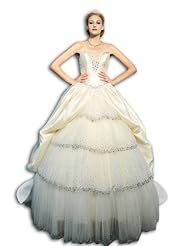   Fitted  Ball Gown  Dress with a Chapel Train  With Rhinestones