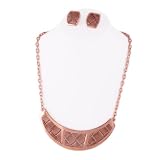 Bronze Leather Necklace Earrings Set Fashion Jewelry