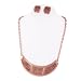 Bronze Leather Necklace Earrings Set Fashion Jewelry