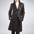 BGSD Women's New Zealand Lambskin Leather Trench Coat