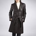 BGSD Women's New Zealand Lambskin Leather Trench Coat