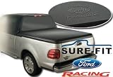 Custom SURE-FIT Soft Snap Truck Bed Tonneau Coverw/ Ford Racing LogoFordF250+1973 to 1998LongBed (OldBody) (8' bed)