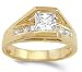 Cheap CZ Princess Solitaire Engagement Ring 14k Yellow Gold (1.50 Carat), Size 8.5 On Sale