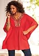 Denim 24/7 Plus Size Embellished Butterfly Tunic